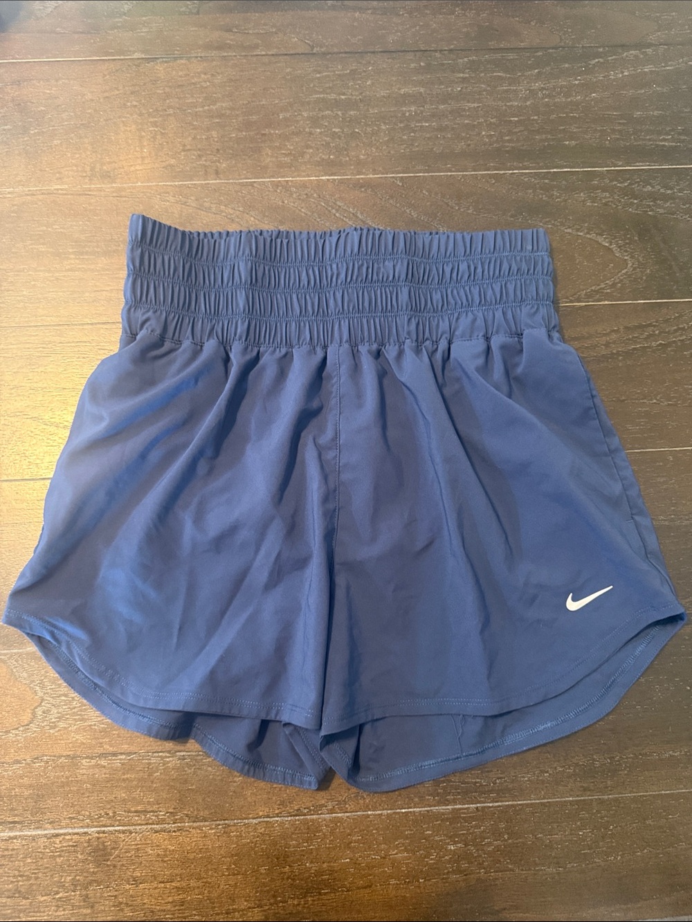 Nike Women's Deep Blue high waisted Elastic-Waist Athletic Shorts